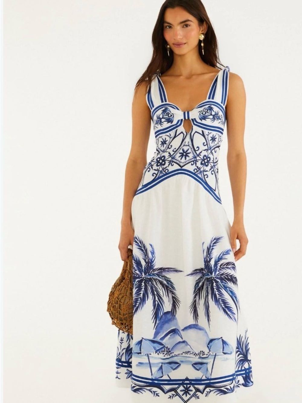 Farm Rio Off-White Wonderful City Maxi Dress